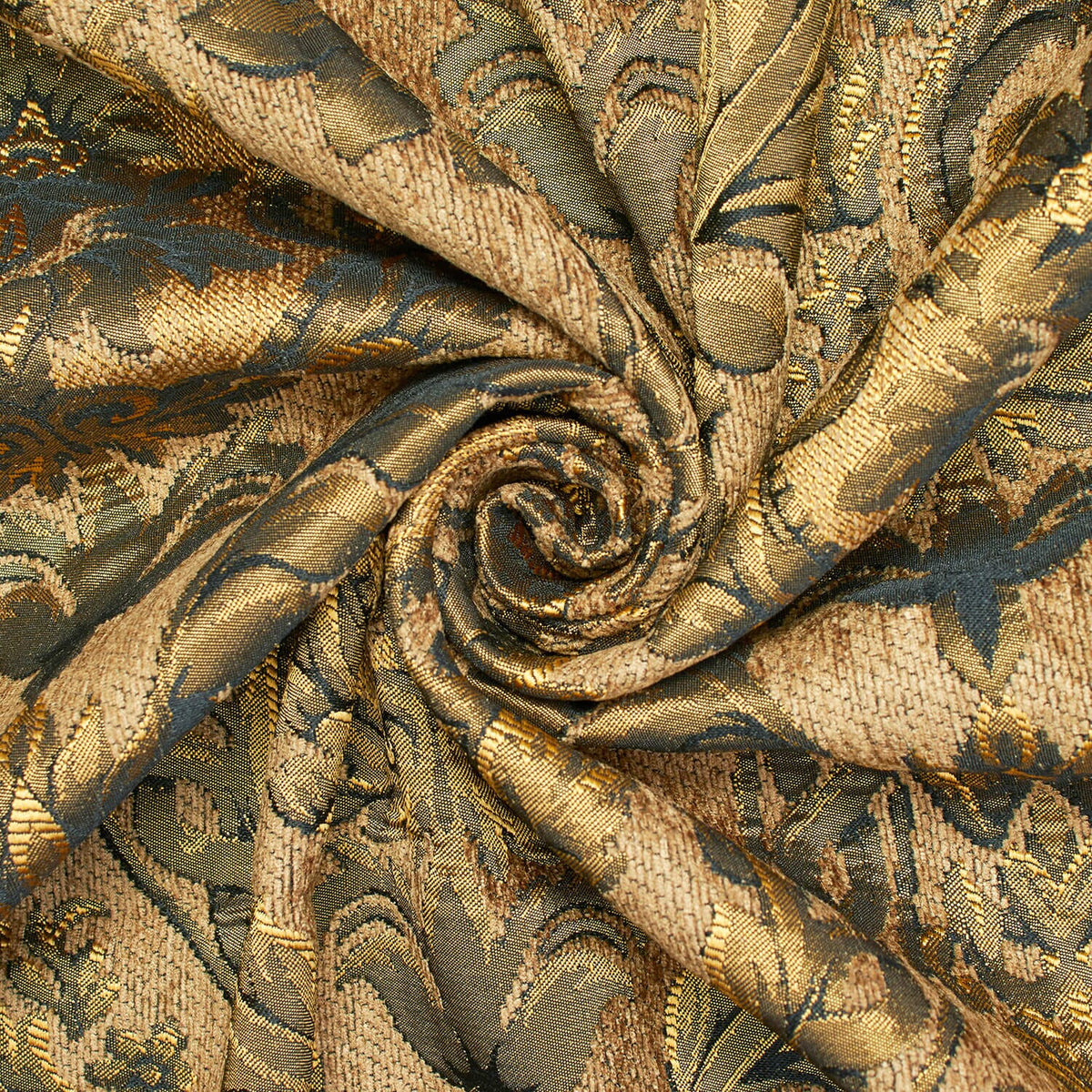 Chenille Damask Jacquard Floral Fabric | Polyester Rayon