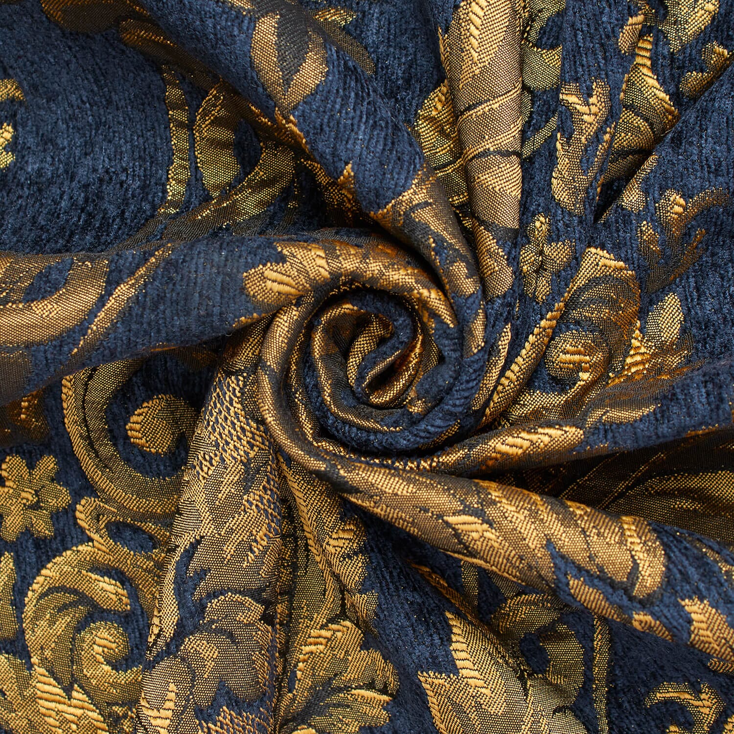 Rayon Chenille Damask Jacquard Fabric| Floral Bloom Two Tone