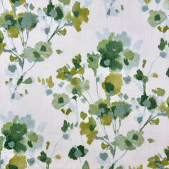 Sakura Floral Fabric—Green, Turquoise, Grey —100% Polyester—56” Inches Wide —Sold by the Yard