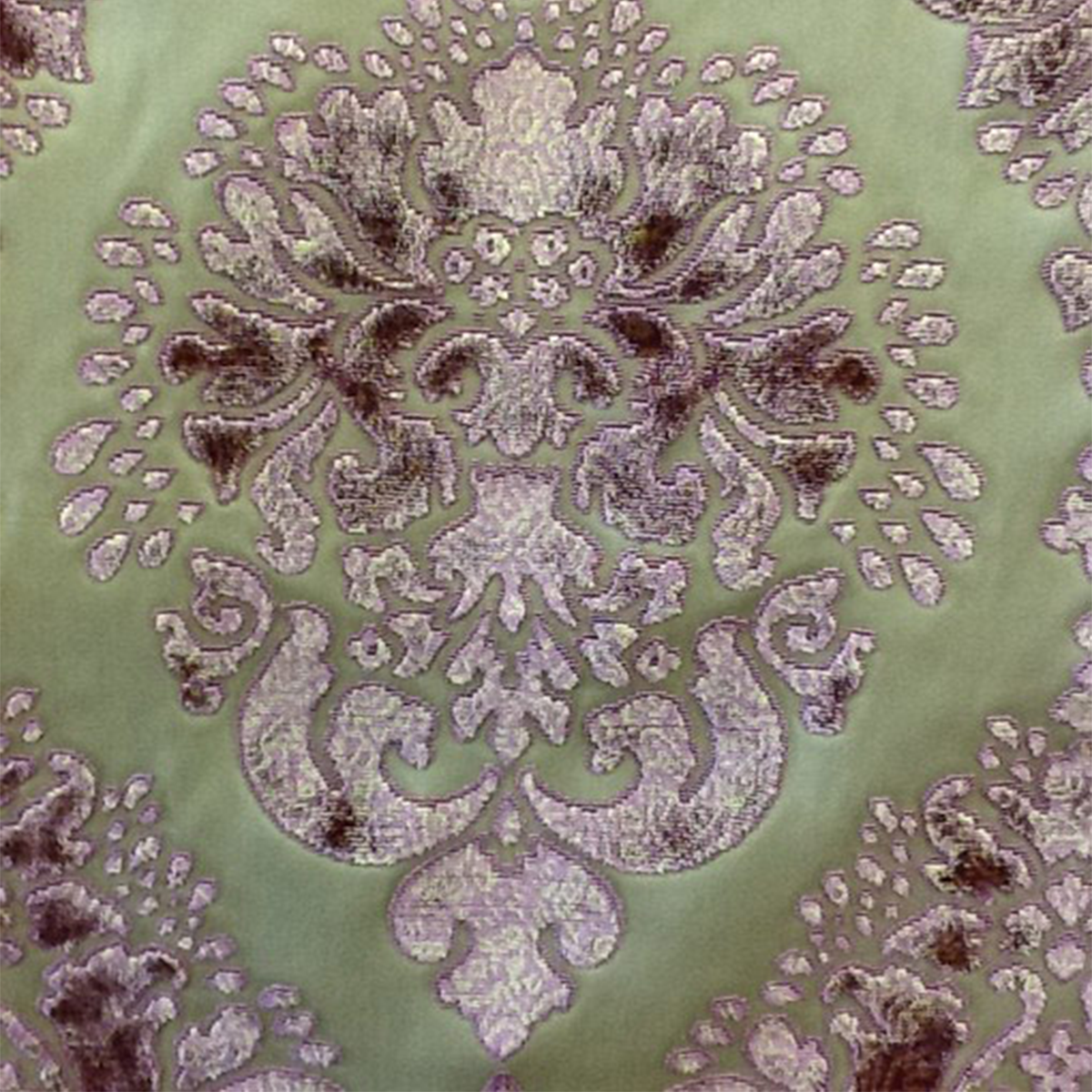 Medallion—Green-Purple Floral—Home Decor Fabric—100% Cotton—Width 54" Inches Wide—Shipped Nationwide