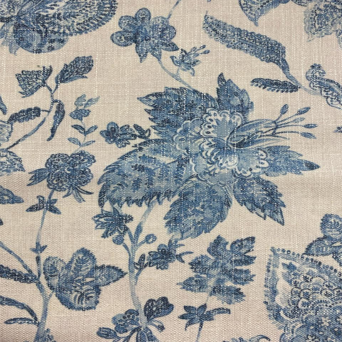 THISTLE BLUE & BEIGE HOME DECOR FABRIC