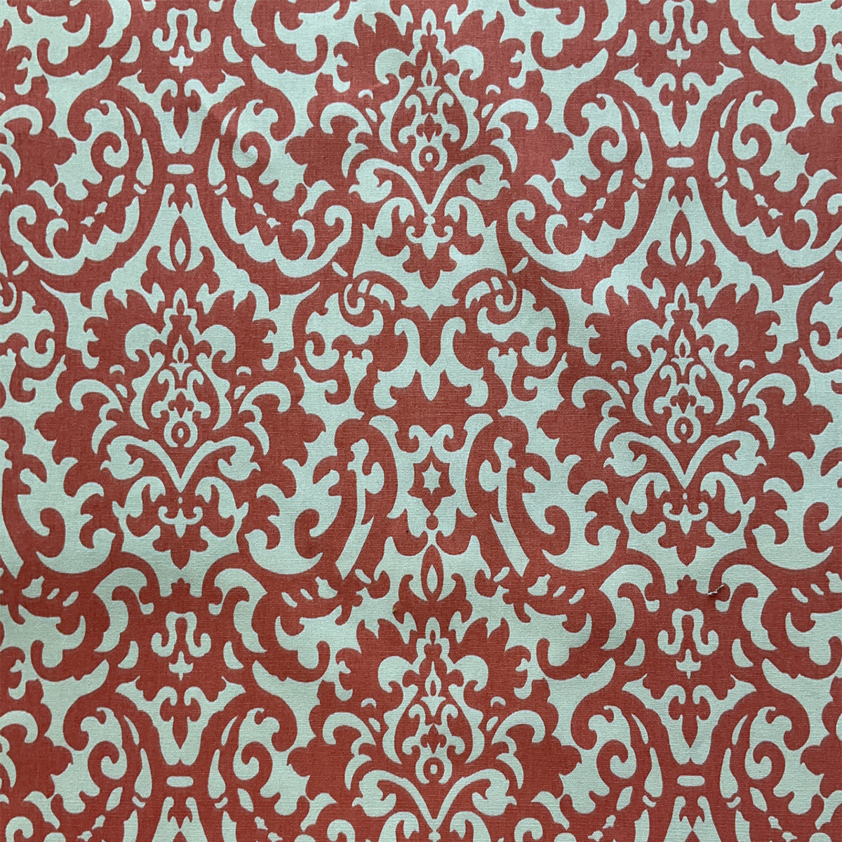 LARGE-SCALE RED CORAL DAMASK DESIGN FABRIC