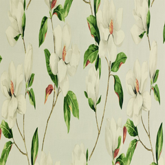 Pearl Grey Magnolia—Window Curtain Fabric—100% Cotton—Durable—Multi-Use—Sold by The Yard—54"Wide