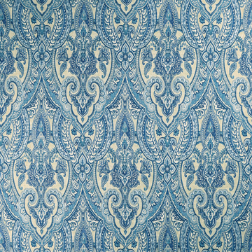 PAISLEY PORCELAIN BLUE DRAPERY FABRIC