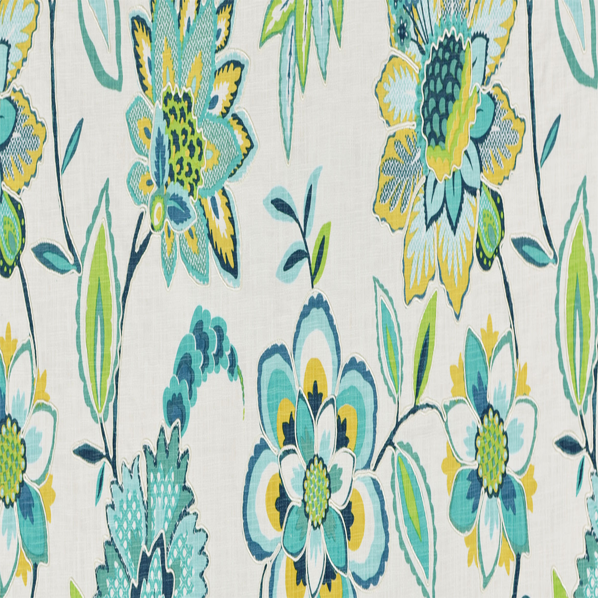 HOLLI SPRING FLOWERS DRAPERY FABRIC