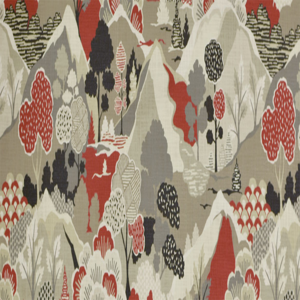 Window Curtain Fabric-Sold by The Yard-Width 52" Inches Wide -180 GSM-100% Cotton-Washburn Vintage Red