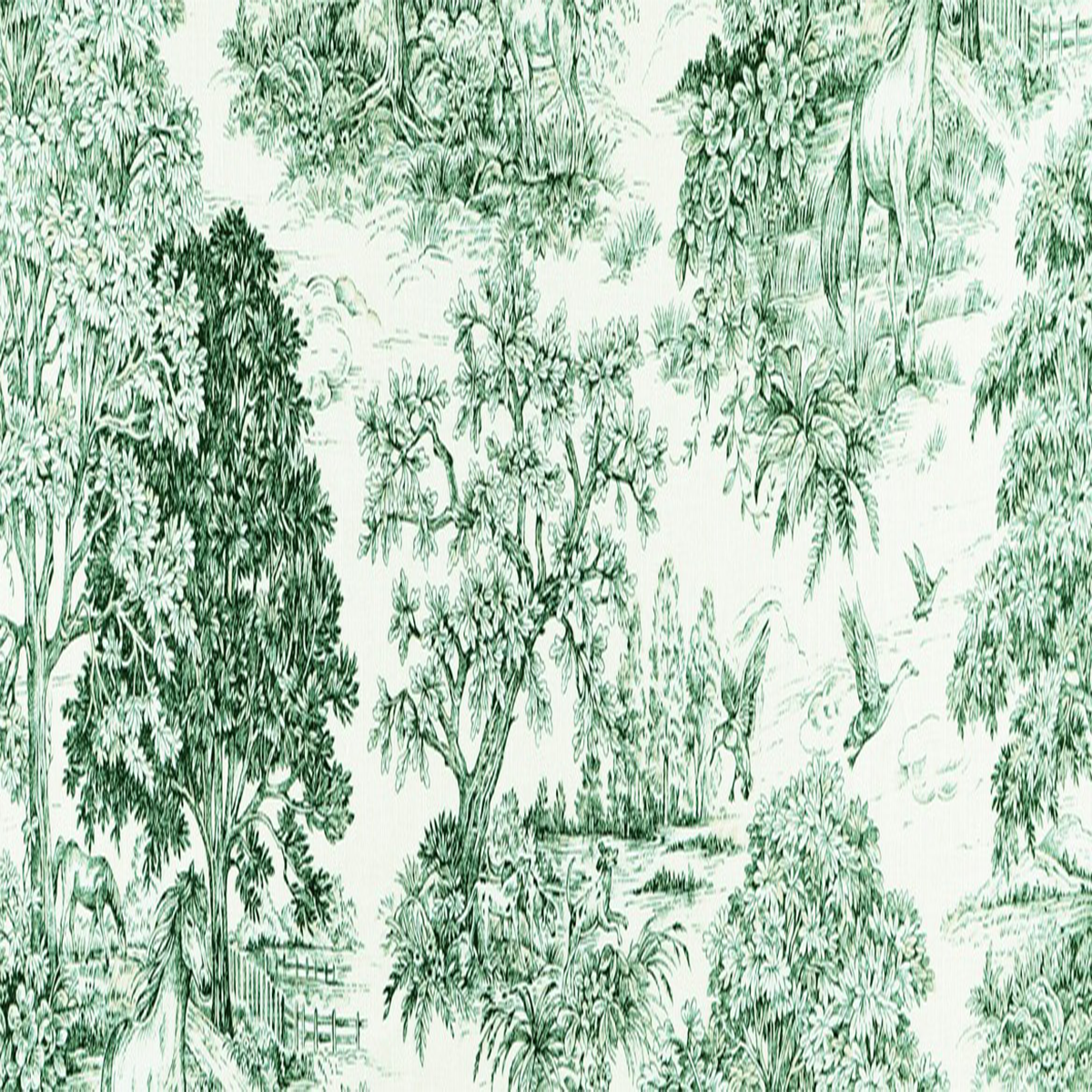 CLASSIC GREEN TOILE DRAPERY & MULTI-PURPOSE FABRIC