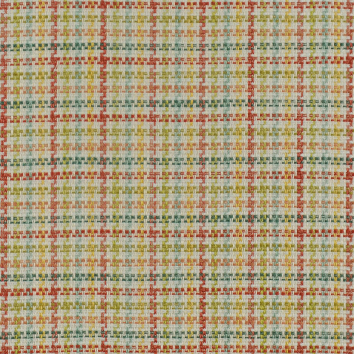 Mid-Century Drapery Fabric
multicolored plaid pattern with hues of coral, burgundy, yellow, and blue. Sold by Beautiful windows Elgin