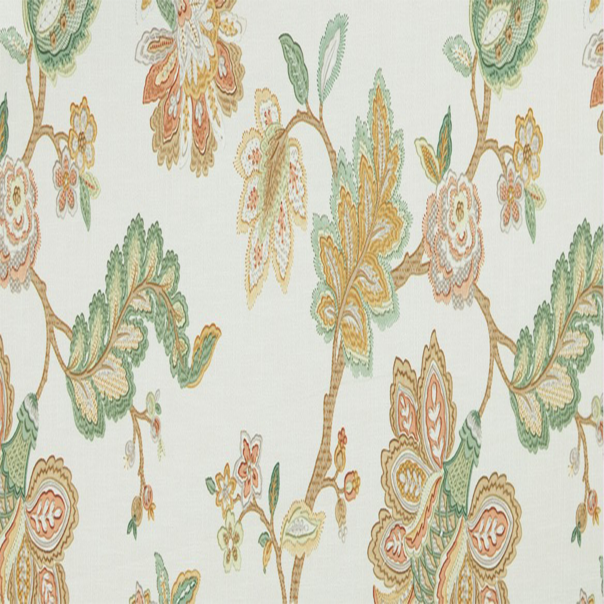 Lillbeth Embroidery—Multi Color Floral Fabric—Custom Drapes—100% Cotton—Sold by The Yard—54" Inches Wide