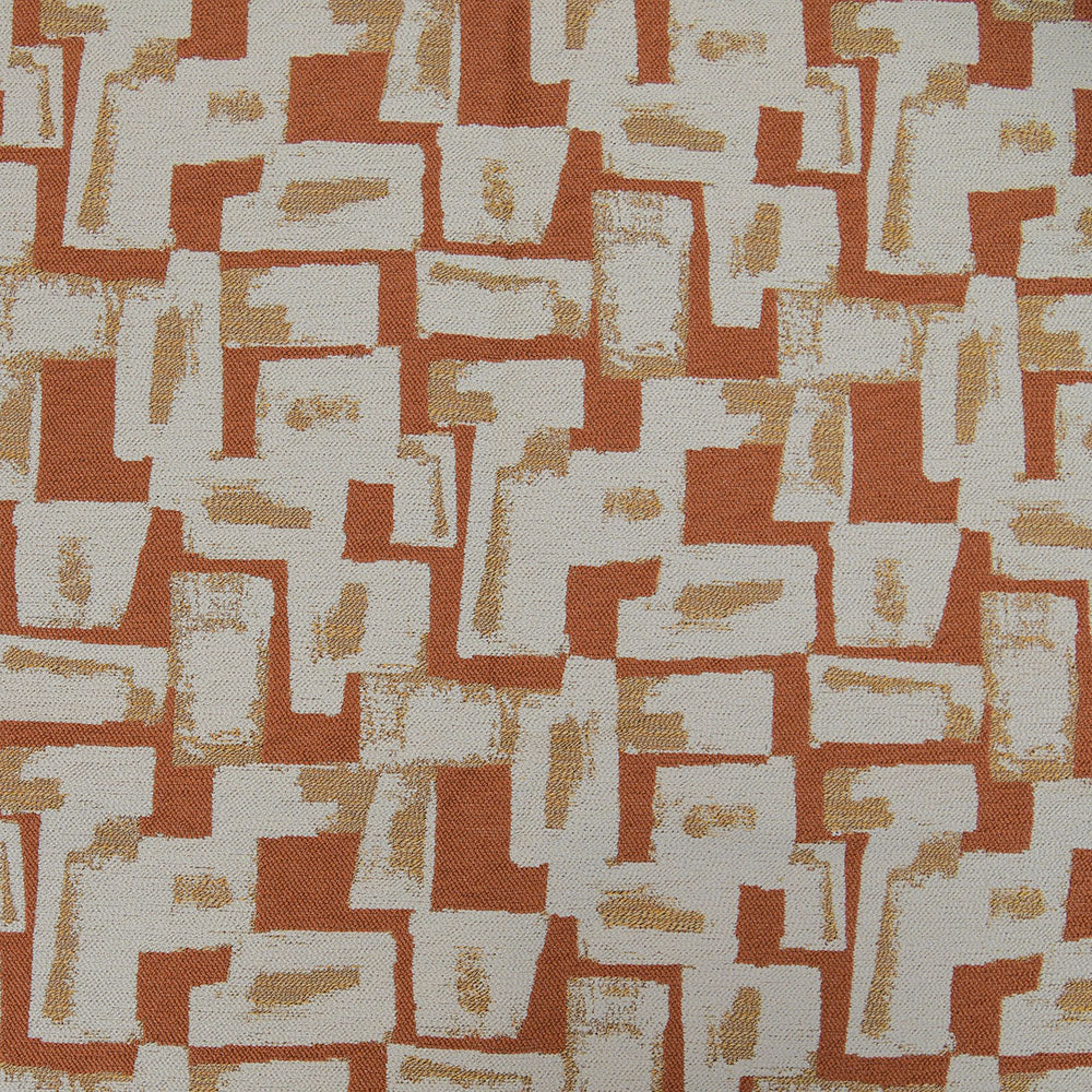 TUSCAN SUNSET ORANGE RED FABRIC