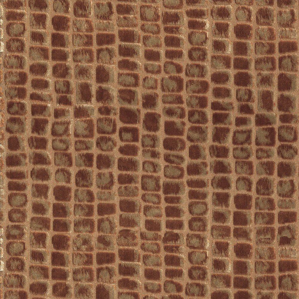 Crocodile Skin Inspired Velvet — Amber — 100% Polyester Fabric (54" Wide)