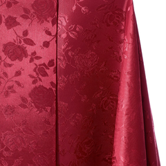 Emery Jacquard  Rose-Satin Fabric—Durable—Burgundy—58" Wide—100% Polyester Fabric—High-Quality—Sold by The Yard