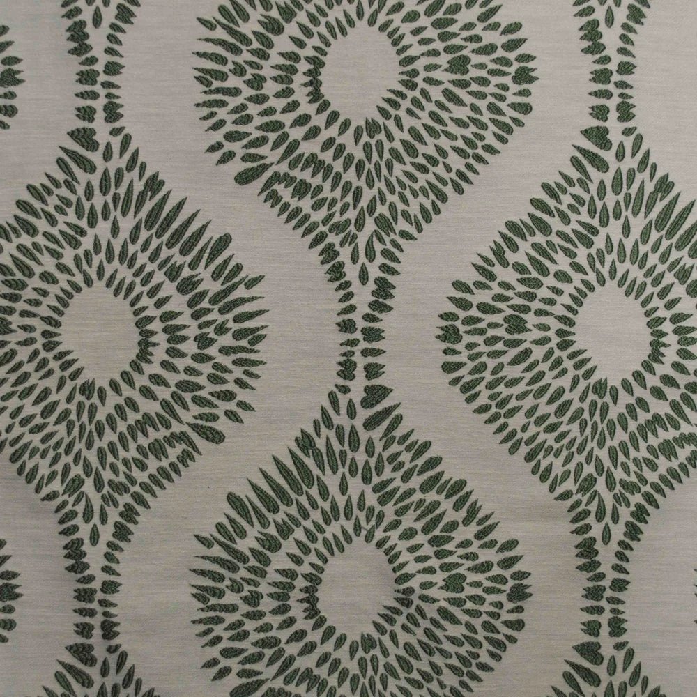 Emerald & Beige Pinch Pleat Curtain — 47" Wide — Polyester Blend