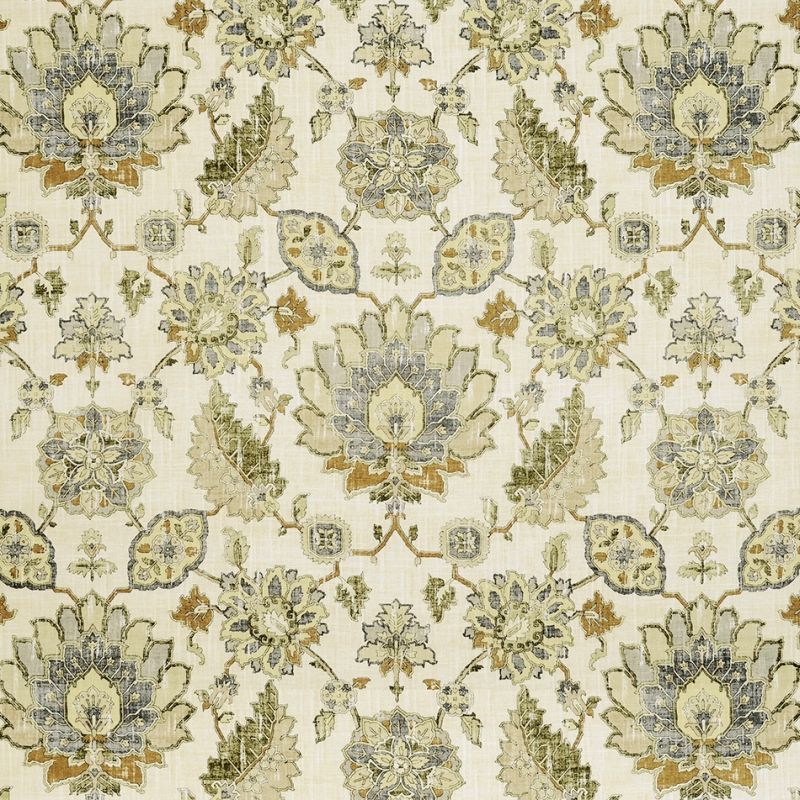 Benbrook Floral Curtain Fabric – Linen Viscose Blend Drapery Material by Beautiful Windows Elgin