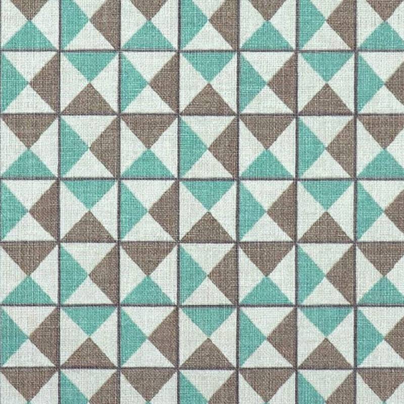 Pyramids Spa Window Curtain Fabric—Mustard, Beige-Charcoal Grey—100% Polyester—Sold by the Yard—Width 52" Inches Wide