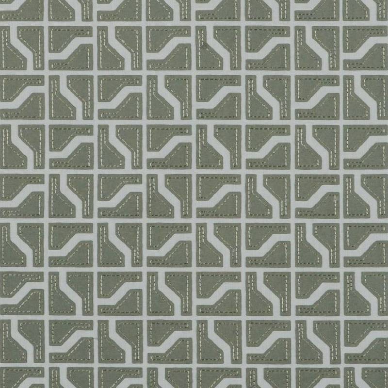 Tribecca Cream-Grey Window Curtain Fabric—Premium Embroidered—100% Cotton—Sold by the Yard—Width 52"Inches Wide