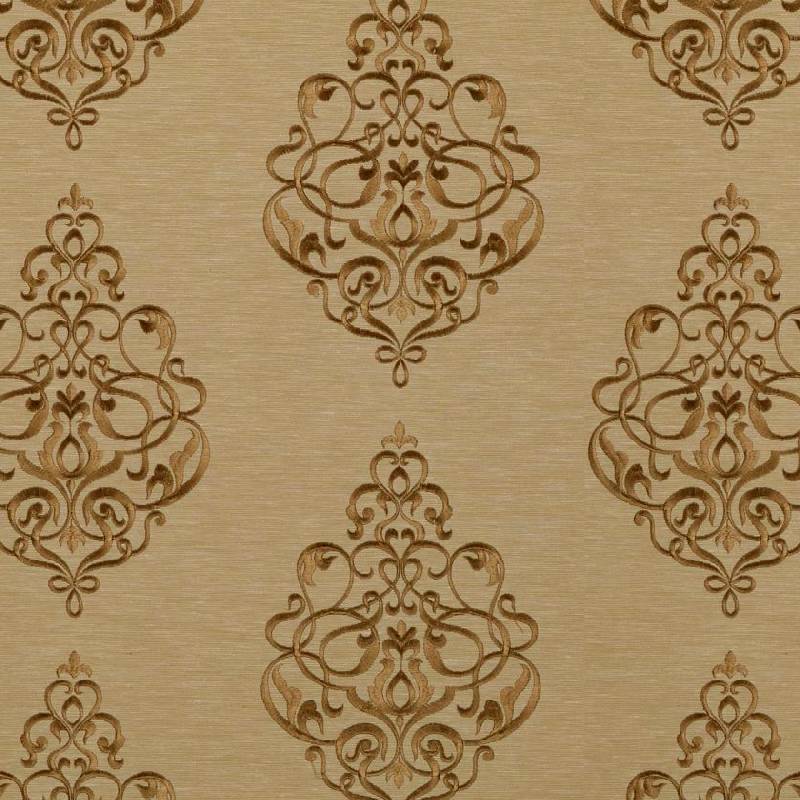 Vintage Brown Embroidery—Window Curtain —100% Cotton—Multi-Purpose—Sold by The Yard—54"Wide