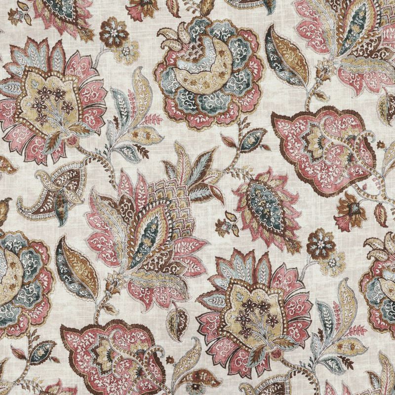 Copper Thistle Floral—Window Curtain Fabric—100% Cotton—Strong Durability—Multi-Purpose—Sold by The Yard—54"Wide