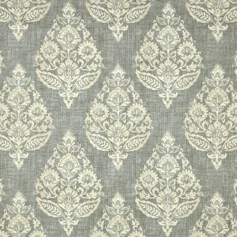 Croydon Grey Floral—Window Curtain Fabric—100% Cotton—Strong Durability—Multi-Purpose—Sold by The Yard—54"Wide