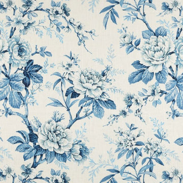 ANGELINA ‘FLORAL CURTAINS (WHITE/ BLUE)