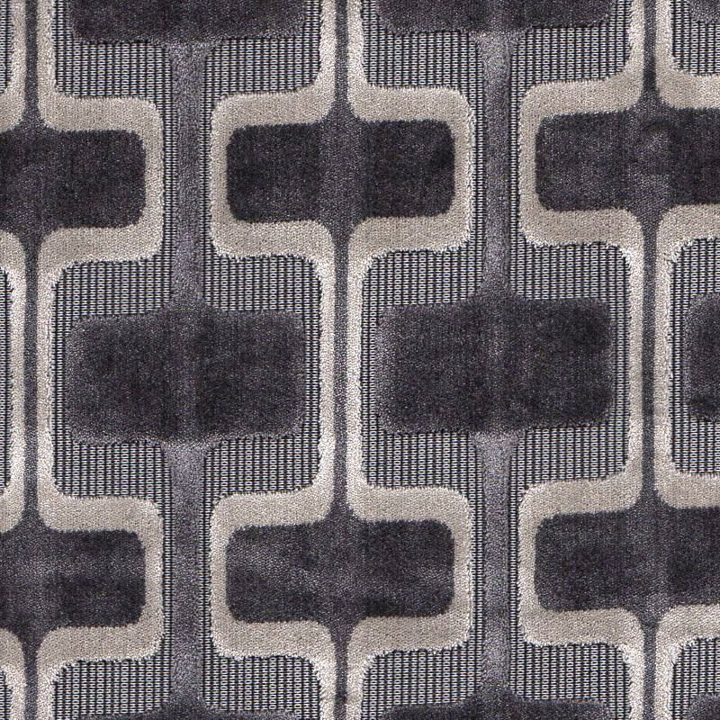 Charcoal-Grey —Upholstery Cut Velvet  Fabric—75% Cotton, 25% Linen—Woven Backing—54" Inches Wide—Sold by the Yard