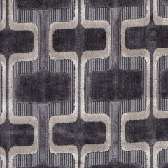 Charcoal-Grey —Upholstery Cut Velvet  Fabric—75% Cotton, 25% Linen—Woven Backing—54" Inches Wide—Sold by the Yard