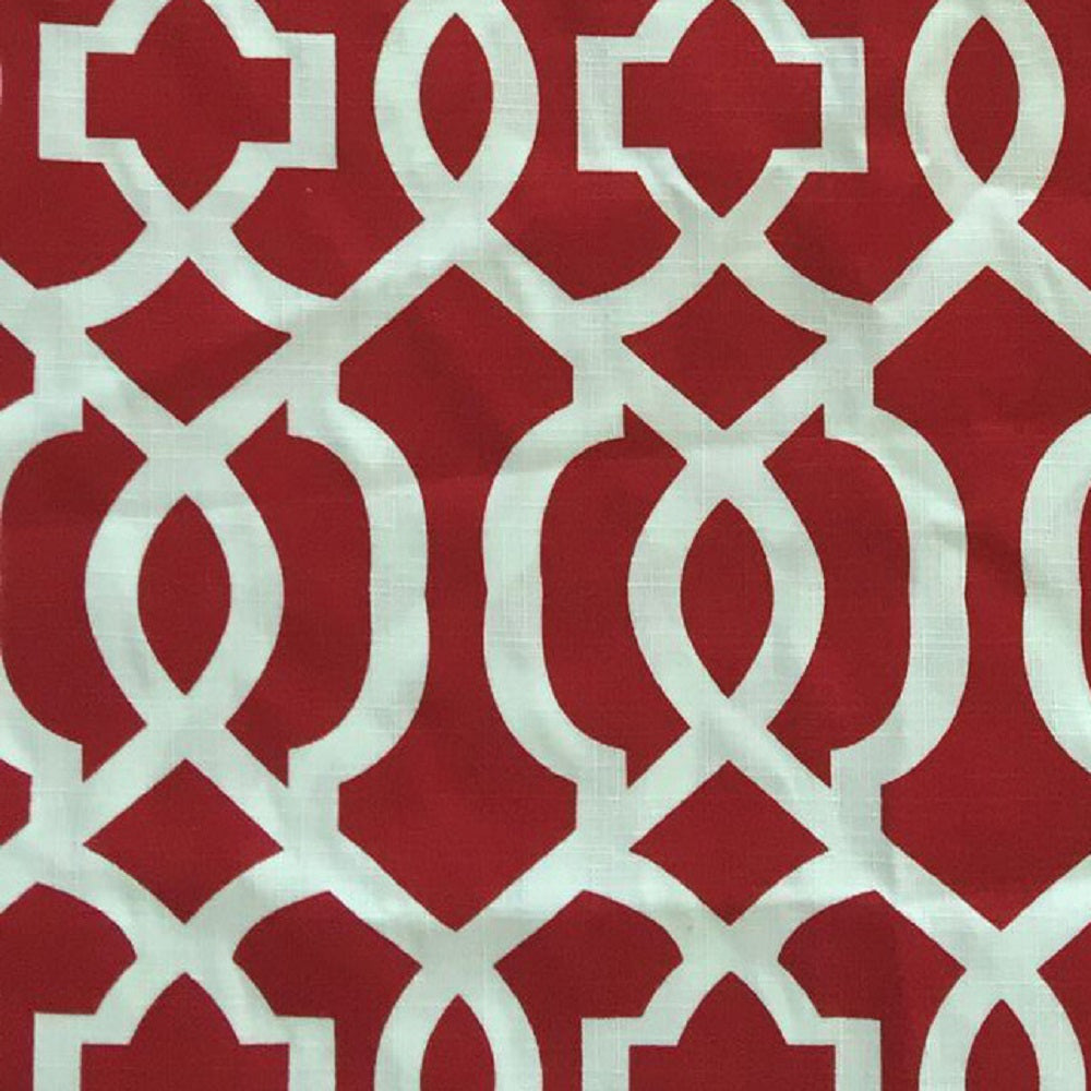 Kirkwood Red|White—High-Quality Fabric—Multi-Purpose—95% Polyester 5% Linen—Sold by The Yard—54" Inches Wide