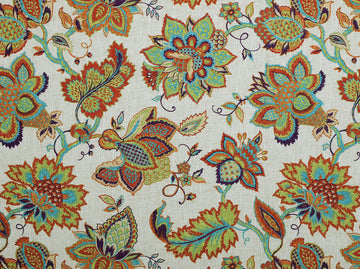 REGAL FLORAL’ CURTAINS/ DRAPES (BEIGE/ BROWN/ RED)