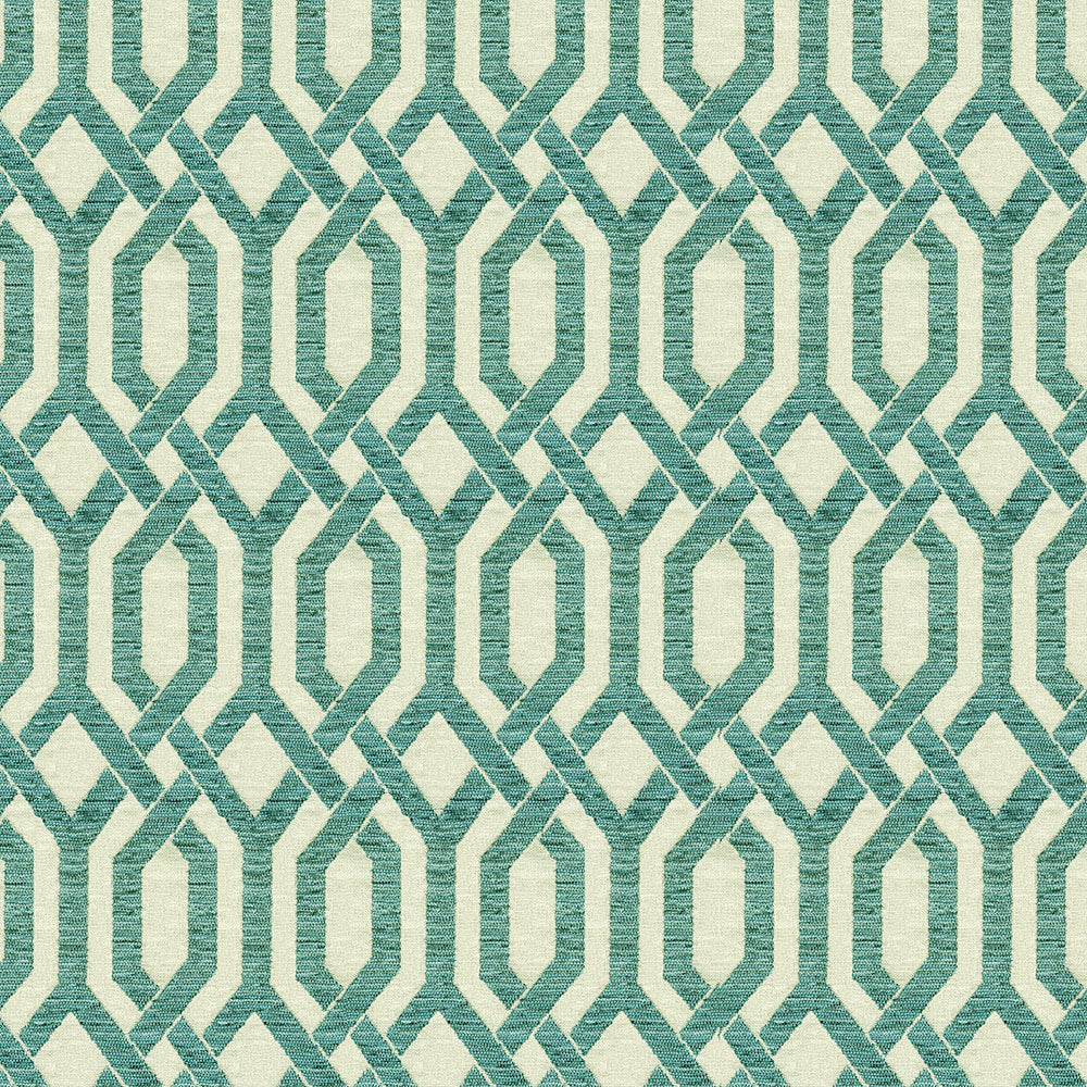  panatis pattern turquoise upholstery fabric-polyester cotton blend