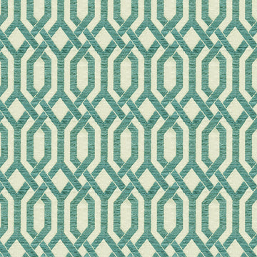  panatis pattern turquoise upholstery fabric-polyester cotton blend