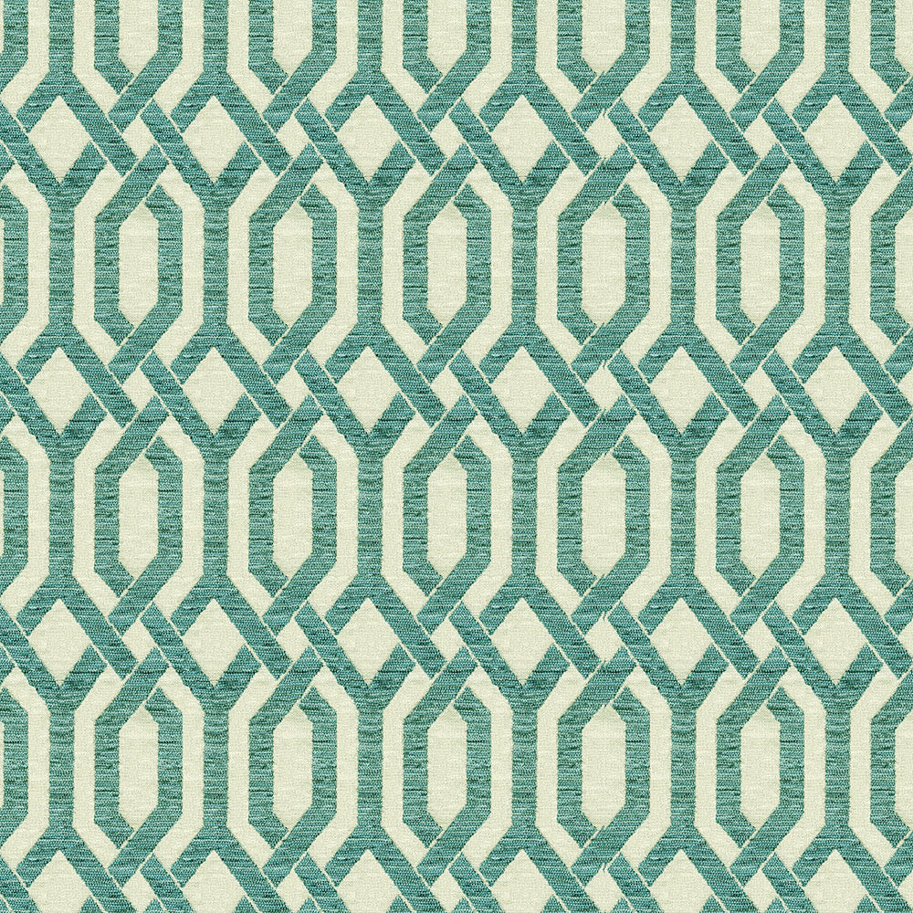  panatis pattern turquoise upholstery fabric-polyester cotton blend