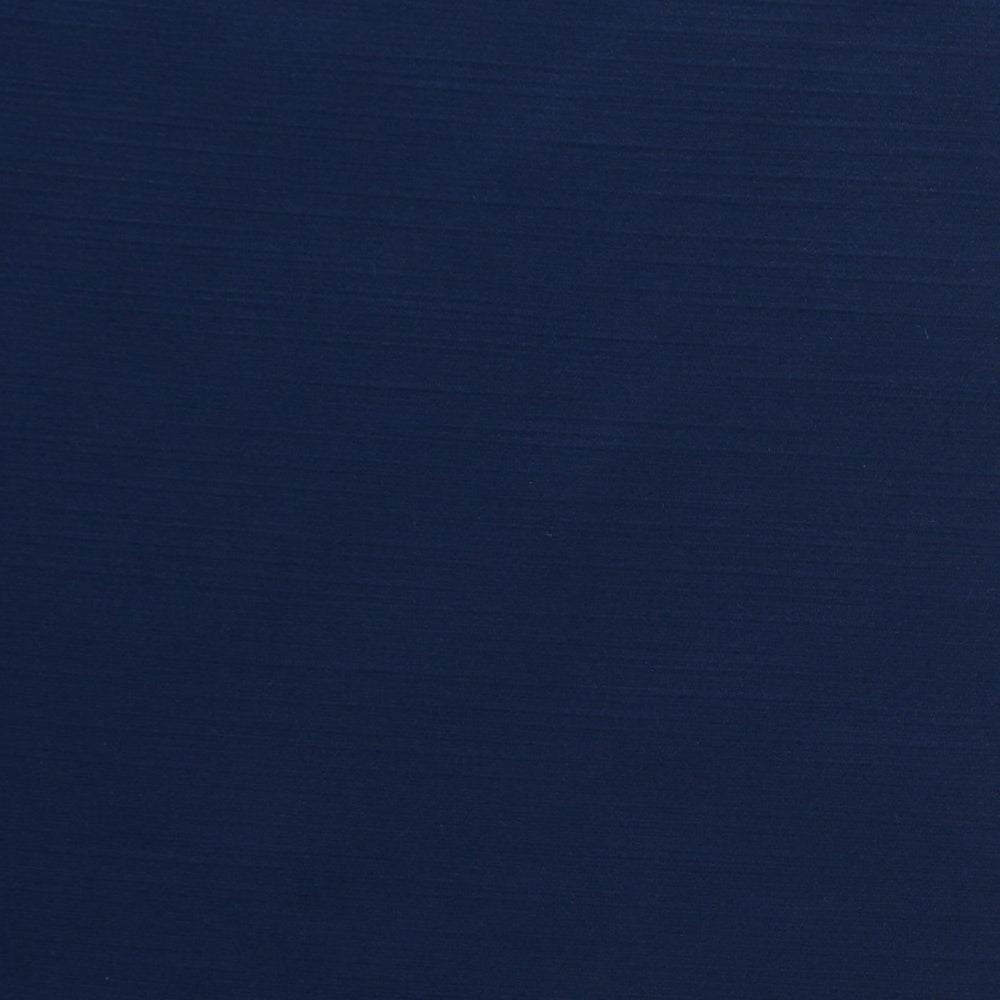 Close-up view of a dark blue rod pocket curtain panel | Sold by Beautiful Windows Elgin- USA