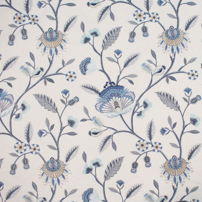 blue dream pattern textured curtains
