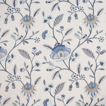 blue dream pattern textured curtains