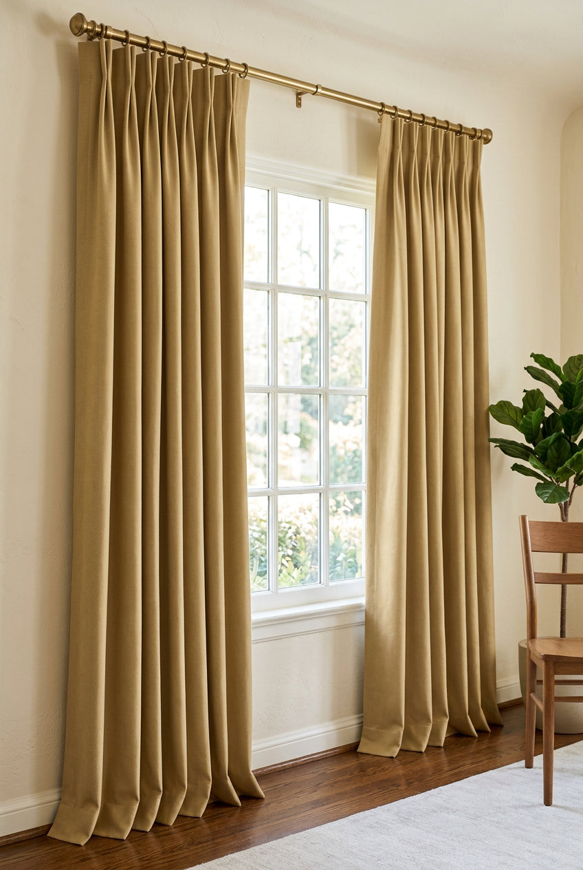  Shop Bloomingdale Tan Curtain Panel enhancing other decorative elements within your room.