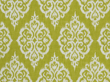 ‘OASIS CHARTREUSE GREEN MADE TO MEASURE COTTON CURTAINS (GREEN/CREAM)