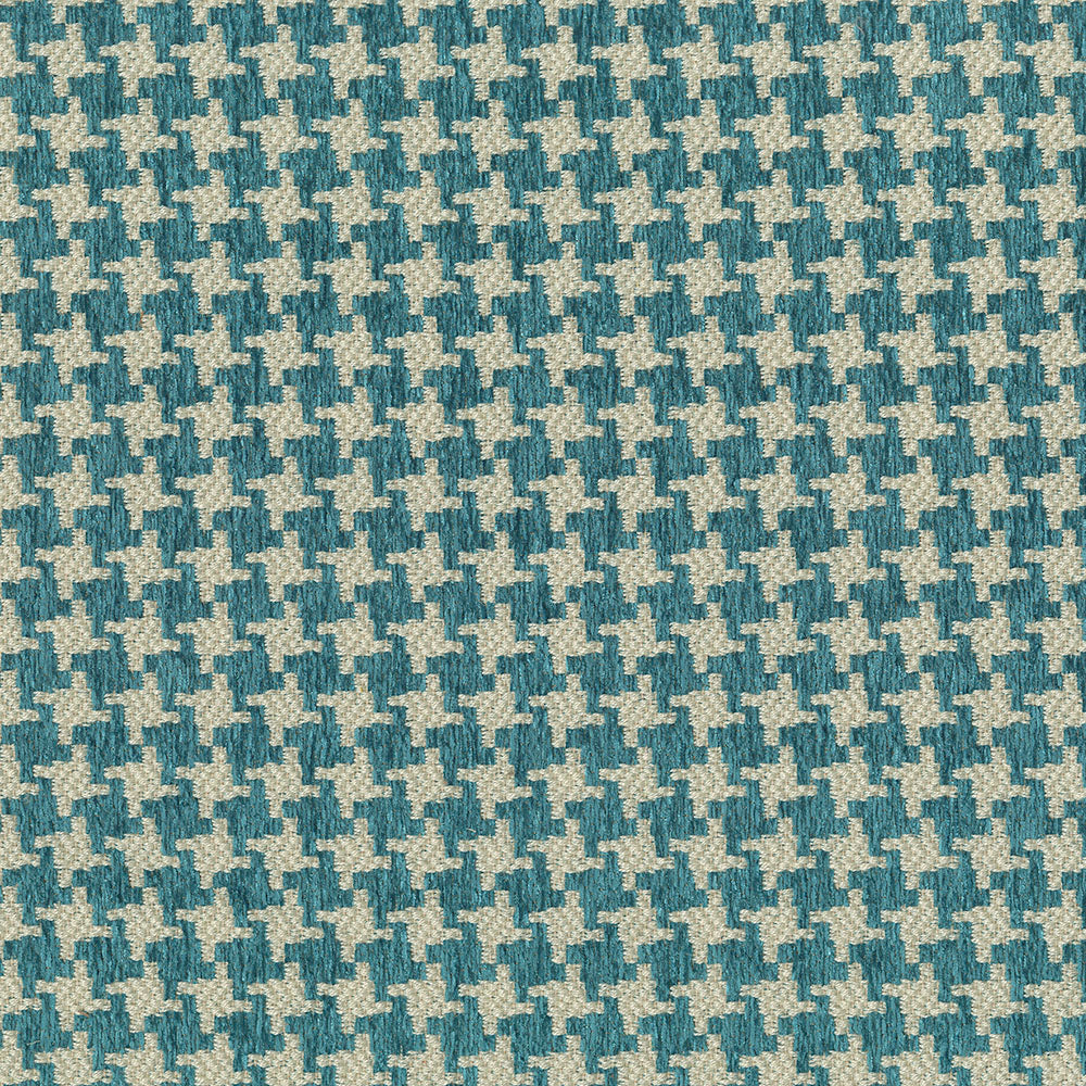Turquoise Houndthooth Fabric—High-Quality—Multi-Purpose —100% Polyester —Sold by The Yard—54" Inches Wide