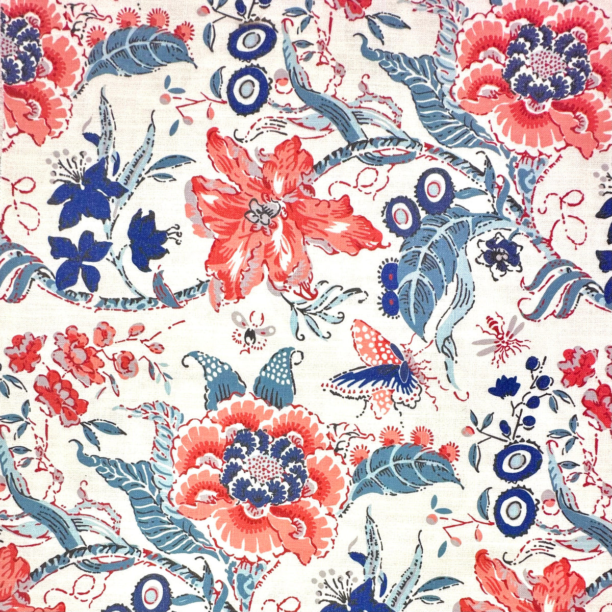 Wild Flower-White—Durable Quality 100% Cotton—Sold by The Yard—Width 54" Inches Wide—Shipped Nationwide